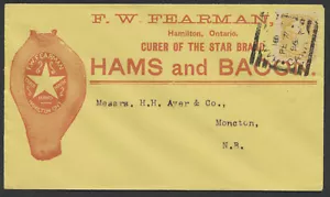 1896 Fearman Hams Advertising Cover Hamilton Squared Circle - Picture 1 of 2