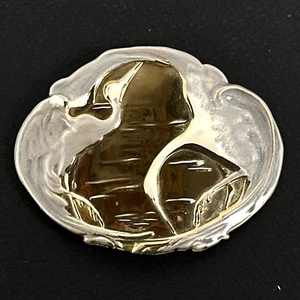 Fibbia cintura vintage Charmant Beverly Hills tono oro gru aironi firmata - Foto 1 di 5