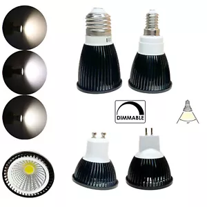 GU10 MR16 Dimmable 6W 12W LED COB Spotlight Bulb 110V 220V 12V 24V Black Lamp aj - Picture 1 of 22