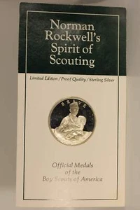 Norman Rockwell Spirit of Scouting Sterling Silver Proof Medal - Brave - Picture 1 of 5