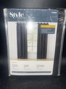 Style Selections Delmar Black Grommet Top Panel 1084999 50 in x 63 in New - Picture 1 of 2