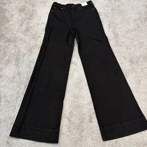 NWT J. Crew Black Denim Trouser Jean in 1996 Semi Stretch Size 26T Tall - Picture 1 of 12