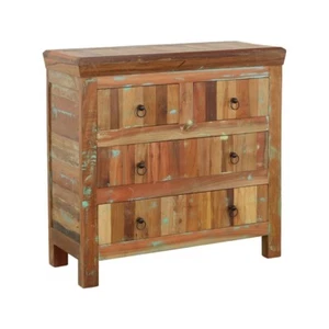 ARTSY & RUSTIC RECLAIMED ACACIA WOOD FINISH STORAGE CABINET CHEST FURNITURE - Picture 1 of 6