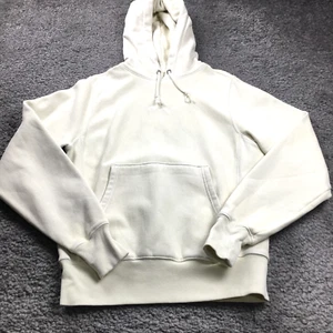 VTG Champion Mens Reverse Weave Hoodie Sz S Ivory Long Sleeve Drawstring 90s - Picture 1 of 11