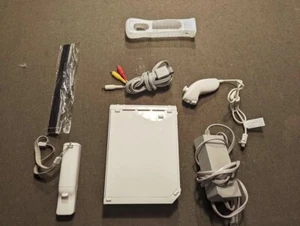 Nintendo Authentic Wii Console White Controllers + chuck Cords and accessories. - Picture 1 of 5