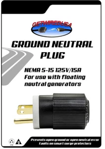 Ground Neutral Bonded Plug Suitable for generators with a floating neutral - Picture 1 of 2