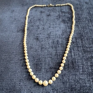 sterling silver graduated mikimoto pearl necklace - Picture 1 of 13