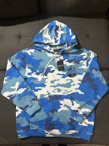 Felpa con cappuccio pullover mimetico THE HUNDS "ADAM BOMB" perfetta XL blu ricamata nuova con etichetta - Foto 1 di 11