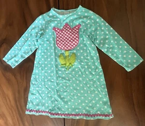 The Bailey Boys Girls 6x - 6 Flower Appliqué 3/4 Sleeves Polka Dot Dress - Picture 1 of 7