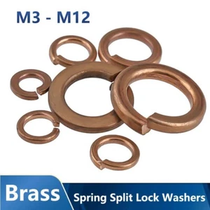 M3 M4 M5 M6 - M12 Brass Spring Split Lock Washers Bronze Square Section DIN 127 - Imagen 1 de 13