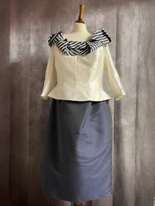 Ian Stuart Occasion Wear Dress, Ivory/Admiral Blue, ISL875, Size US20/UK22 - Picture 1 of 10