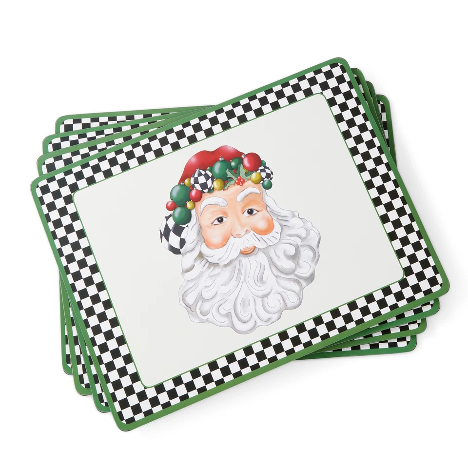 Placemats de Natal preto e branco Pimpernel (conjunto de 4) - Apoiado em cortiça - Imagem 1 de 4