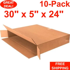 10-Pack 30" x 5" x 24" Side Loading Cardboard Corrugated Box Shipping Boxes - Picture 1 of 24