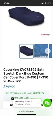 Coverking Ford F-350 2015-2022 Satin Dark Blue Indoor Truck Cover Custom - Image 1 of 3