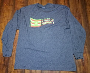 Hawaiian Style State of Hawaii Gray Tee 2XL Long Sleeve Flag Graphic - Picture 1 of 4