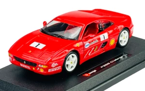 BBURAGO FERRARI F355 CHALLENGE RED 1:24 DIE CAST METAL MODEL NEW IN BOX - Picture 1 of 6