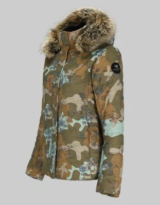 NEW Obermeyer Tuscany II Insulated Ski Winter Jacket Women's 12 Faux Fur Brown - Image 1 of 4