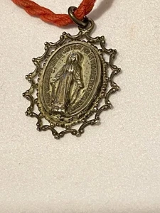 Vintage Creed Sterlingsilber Wunderbare Maria Medaille Charm Anhänger - Bild 1 von 9