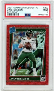 Zach Wilson 2021 Panini Donruss Optic Rated Rookie Red Mojo #202 PSA 9 - Imagen 1 de 2