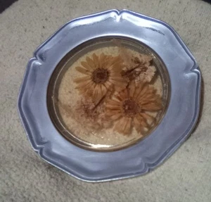 Zinn und Plexiglas Schale, 8" breit. Sammlerstück Vintage - Bild 1 von 3