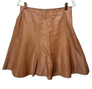 WHBM Lederrock Damen 8 braun Flirty Swing Aline gefüttert knielang adrett - Bild 1 von 13