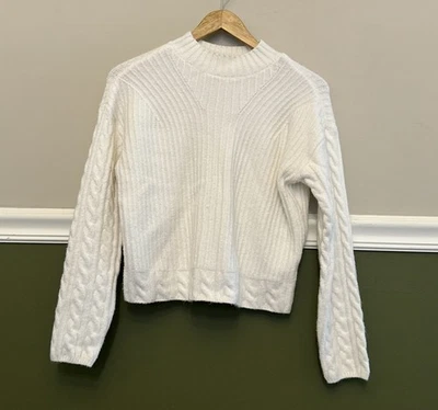 GB Girls Ribbed Knit Turtleneck White Mock Neck Size XL Long Sleeves Soft Cable - Image 1 of 4