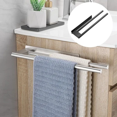 Handtuchhalter Zweiarmig Edelstahl Handtuchstange Ohne Bohren Handtuchständer - Bild 1 von 4