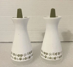 Shaker sale e pepe vintage Pyrex Corelle fioritura primaverile margherita pazza verde - Foto 1 di 7