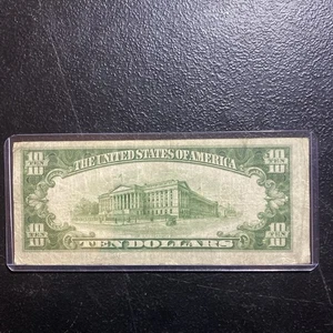 💎 1934 $10 FRN LIME Green Seal ERROR MIS-CUT REVERSE ALIGNMENT - Picture 1 of 6