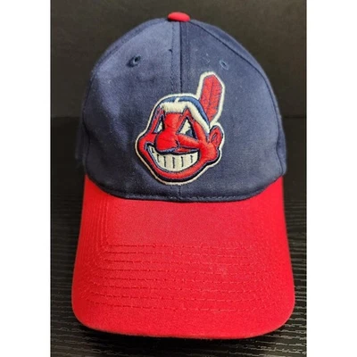 Cleveland Indians Team MLB Baseball hat cap Chief Wahoo size S - M strapback - Image 1 of 4
