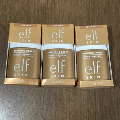 Lot Of 3 e.l.f. SKIN Bronzing Drops, Liquid Bronzer For Face & Skin, Rose Gold - Image 1 of 4