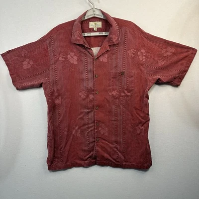 Camisa Hawaiana Island Shores Lavable Seda Hombre’s XL Abotonada Foto 1 de 4