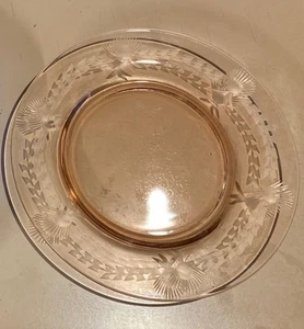 1933 Lancaster Glass Floral & Vine Pink 7.5" Salad Plates (S/2) - RARE FIND - Picture 1 of 4