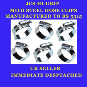 PACK OF 2 17mm - 25mm JCS STEEL FUEL HOSE CLIPS CLAMPS WATER FUEL RADIATOR AUTO - Picture 1 of 1