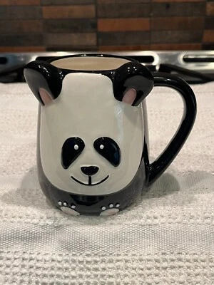 Taza de café Panda Bear por etiqueta coleccionistas blanco y negro Foto 1 de 4