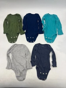 Simple Joys by Carter's Newborn 100% Cotton Bodysuits 5 Pack Long Sleeve - Picture 1 of 4