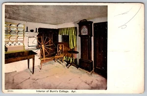 Interior of Burns' Cottage Ayr Scotland Vintage Postcard - Picture 1 of 2