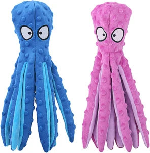 Juguetes chirriantes para perros, pulpo sin relleno arrugas juguetes para perros para mantenerlos ocupados - Imagen 1 de 12
