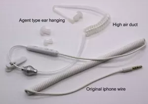 Spirale Akustikröhrenspule Anti-Strahlung Kopfhörer für iPhone Samsung 3,5 mm WEISS - Bild 1 von 4
