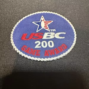 USBC Championship Bowling 200 Game Award Sew-On Embroidered 3" Blue Round Patch - Picture 1 of 2