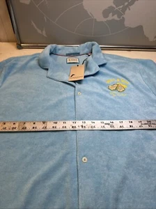 NWT Scotch Soda Camp Shirt Mens XXL Light Blue Terry Cloth Toweling Shirt - Picture 1 of 14