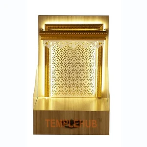Holztempel mit LED-Leuchten | Maßgeschneiderter Tempel | Holzmandir | Puja Ghar | Mandap - Bild 1 von 4