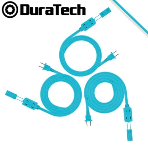 DuraTech 3PC 9/12/15FT Extension Cord 3 Outlet 2-Prong Plugs 13Amps 16 Gauge - Picture 1 of 10