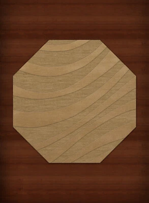 Yellow Transitional Hand Hooked Swirls Stripes Lines Area Rug Abstract DV12 - Image 1 of 2