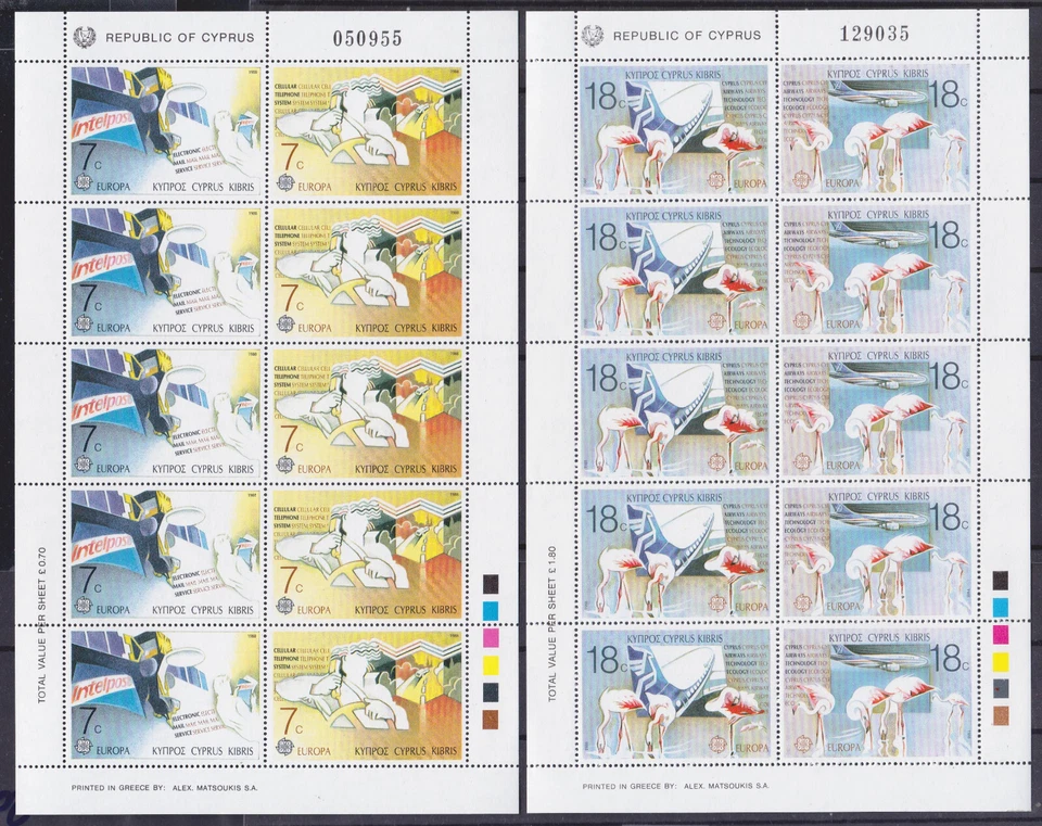 Cyprus 1988 Transports & Communications Europa CEPT.  Full Sheets MNH - Image 1 of 1