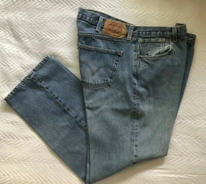 LEVI 501 ORIGINAL Straight Leg Red Tab Button Fly Men’s Jean W42 L 32 washed - Picture 1 of 9