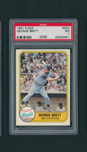 1981 Fleer George Brett 390 Batting Average #655 PSA 7 NM KANSAS CITY ROYALS HOF