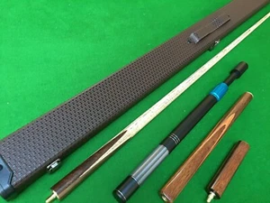 Juego de tacos de billar de 57,1 pulgadas hechos a mano de fresno y palo de rosa 3/4 con punta de 8,5 mm - Imagen 1 de 2