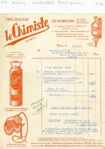 Paris XV ème 5 Impasse Thoréton - Belle Entête Secteur Incendie Extincteurs 1937 - Picture 1 of 1