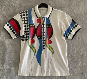 Vintage Polo Damen Grafik Print Kurzarm y2k Retro Mehrfarbig - Bild 1 von 11